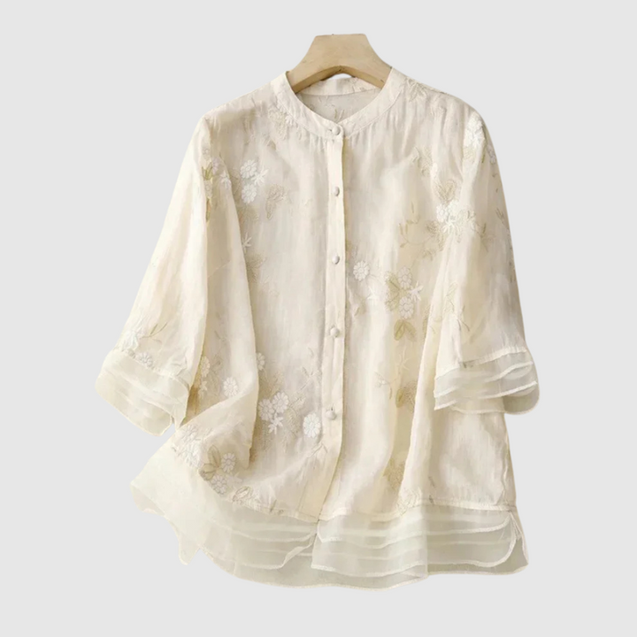 Bluse | Besticktes Leinen
