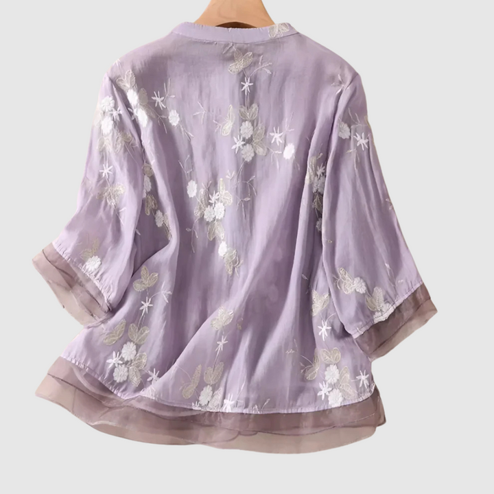 Bluse | Besticktes Leinen