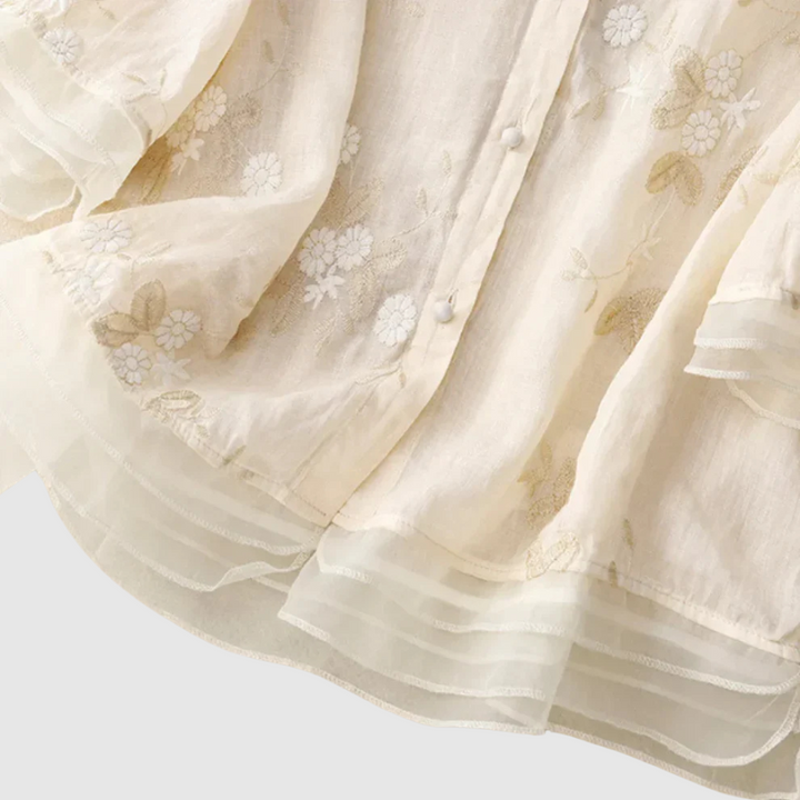 Bluse | Besticktes Leinen
