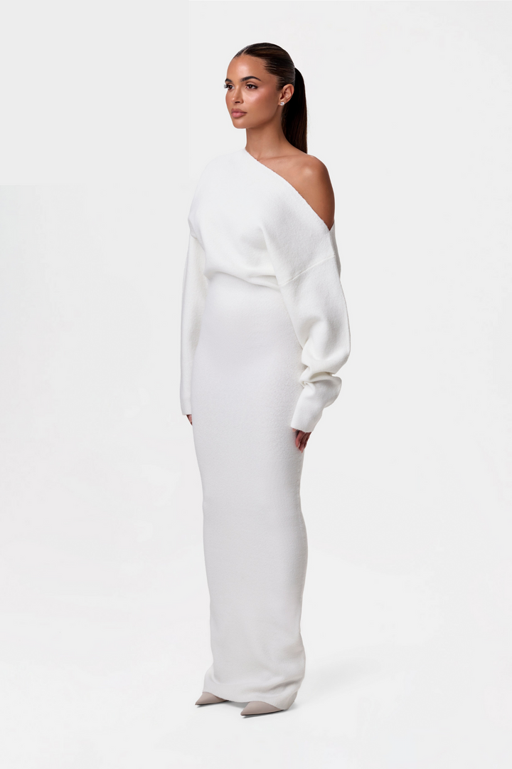 Schulterfreies Pulloverkleid