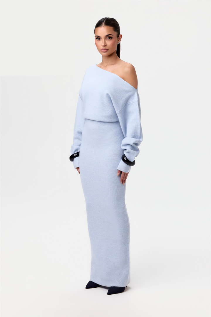 Schulterfreies Pulloverkleid