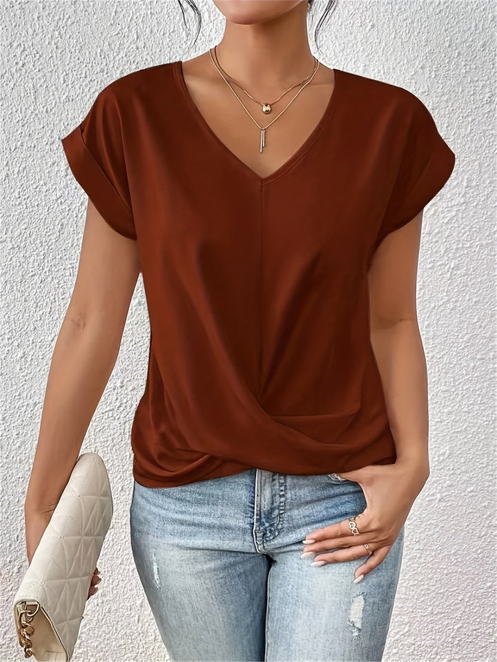 Cleo™ | Lässiges T-Shirt mit herzförmigem Ausschnitt